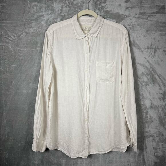 Velvet by‎ Jenny Graham Linen Button up Shirt Womens Medium - Picture 1 of 11